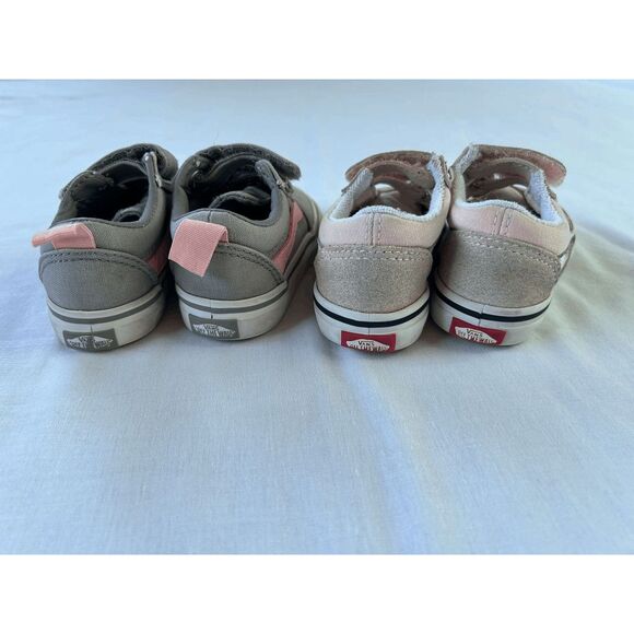 Girls Toddler's Van's Off The Wall Shoe Set Gray/Pink Size 5 and 5.5 - Picture 8 of 8